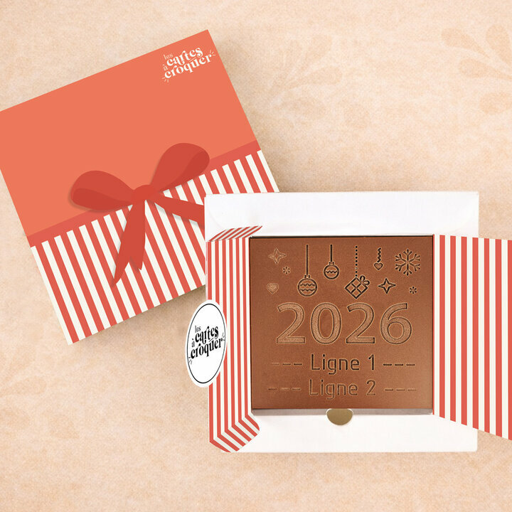 Carte � Croquer - Mod�le Nouvel An Chocolat Lait Coffret Mod�le Cadeau