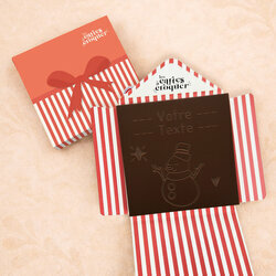 Carte � Croquer - Mod�le Bonhomme de neige Chocolat Noir Enveloppe Mod�le Cadeau