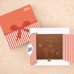 Carte � Croquer - Mod�le Bonhomme de neige Chocolat Lait Coffret Mod�le Cadeau