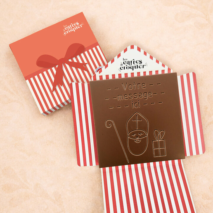 Carte � Croquer - Saint Nicolas Chocolat Lait Enveloppe Mod�le Cadeau