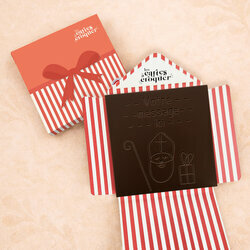 Carte � Croquer - Saint Nicolas Chocolat Noir Enveloppe Mod�le Cadeau