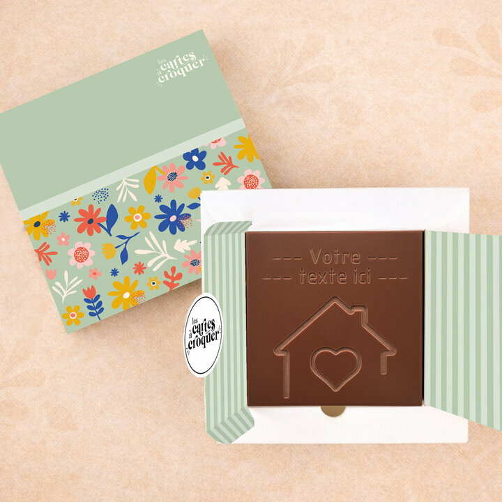 Carte à Croquer - Maison de coeur Carte à Croquer - Maison de coeur Chocolat Lait Coffret Fleurs