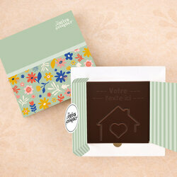 Carte à Croquer - Maison de coeur Carte à Croquer - Maison de coeur Chocolat Noir Coffret Fleurs