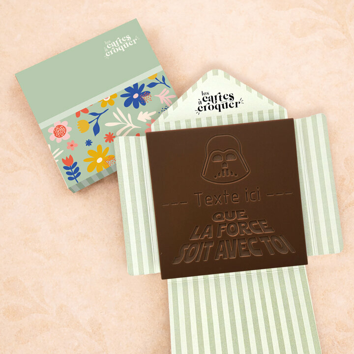 Carte � Croquer - Mod�le Voyageurs des �toiles Chocolat Noir Enveloppe Mod�le Fleurs