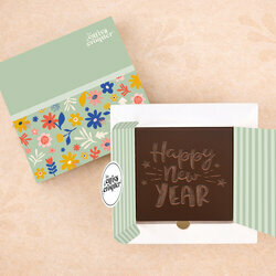 Prête à Croquer - Modèle Happy New Year Prête à Croquer - Modèle Happy New Year Chocolat Noir Coffret Fleurs