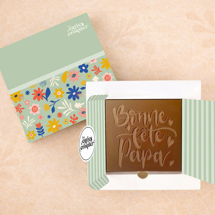 Pr�te � Croquer - Mod�le Bonne f�te Papa Chocolat Lait Coffret Fleurs