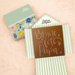Pr�te � Croquer - Mod�le Bonne f�te Papa Chocolat Lait Enveloppe Fleurs