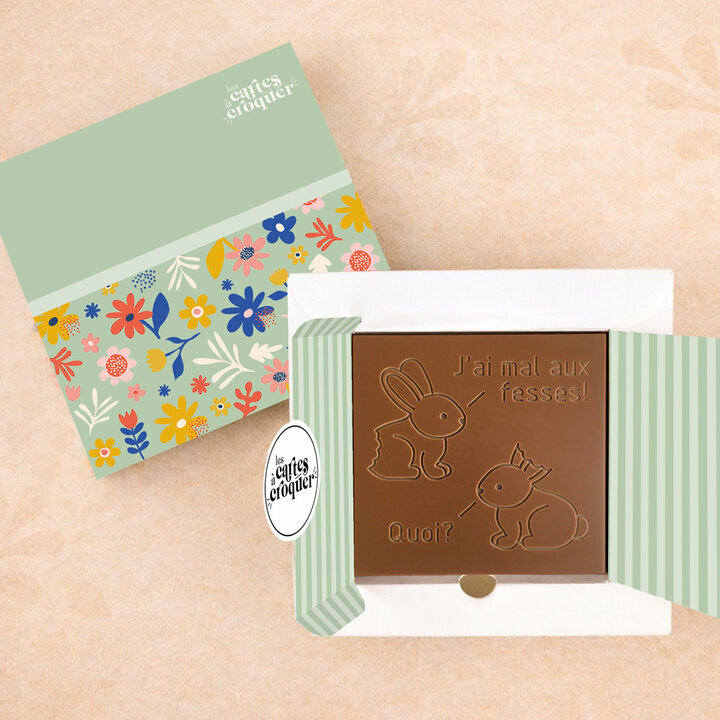 Prête à Croquer - Modèle Lapins de Pâques Prête à Croquer - Modèle Lapins de Pâques Chocolat Lait Coffret Fleurs