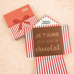 Pr�te � Croquer - Mod�le Je t'aime plus que le Chocolat Chocolat Lait Enveloppe Cadeau