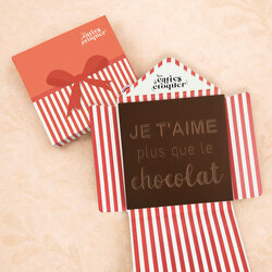 Pr�te � Croquer - Mod�le Je t'aime plus que le Chocolat Chocolat Noir Enveloppe Cadeau