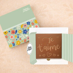 Prête à Croquer - Modèle Je t'aime Prête à Croquer - Modèle Je t'aime Chocolat Lait Coffret Fleurs