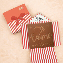 Prête à Croquer - Modèle Je t'aime Prête à Croquer - Modèle Je t'aime Chocolat Lait Enveloppe Cadeau