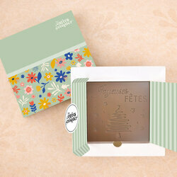 Pr�te � Croquer - Mod�le Joyeuses F�tes Chocolat Lait Coffret Fleurs