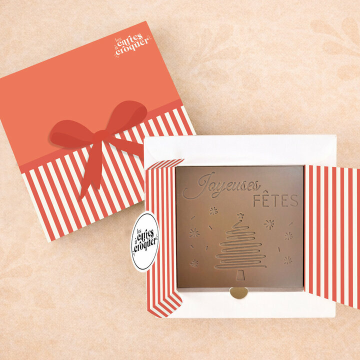 Pr�te � Croquer - Mod�le Joyeuses F�tes Chocolat Lait Coffret Cadeau