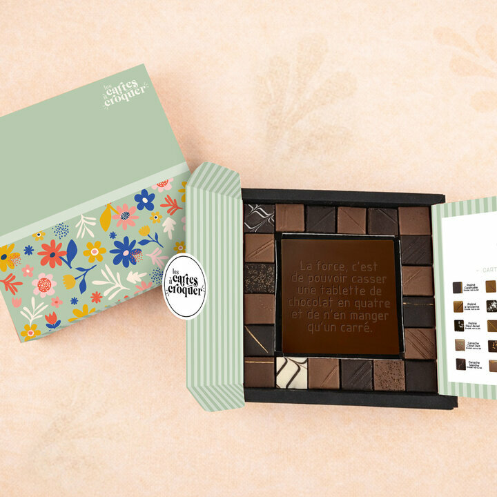 Coffret Empreinte Gourmande Chocolat Noir Mod�le Fleurs
