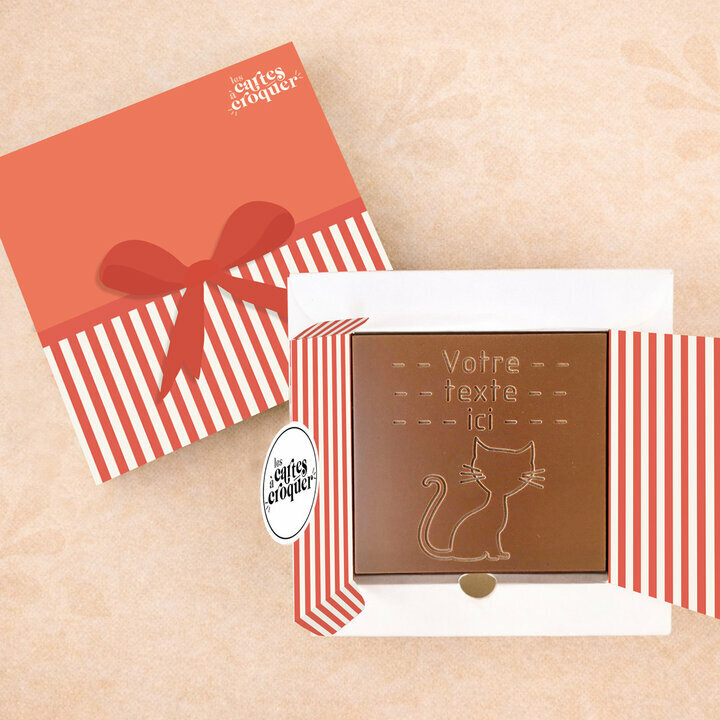 Carte à Croquer - Modèle Chat Carte à Croquer - Modèle Chat Chocolat Lait Coffret Modèle Cadeau