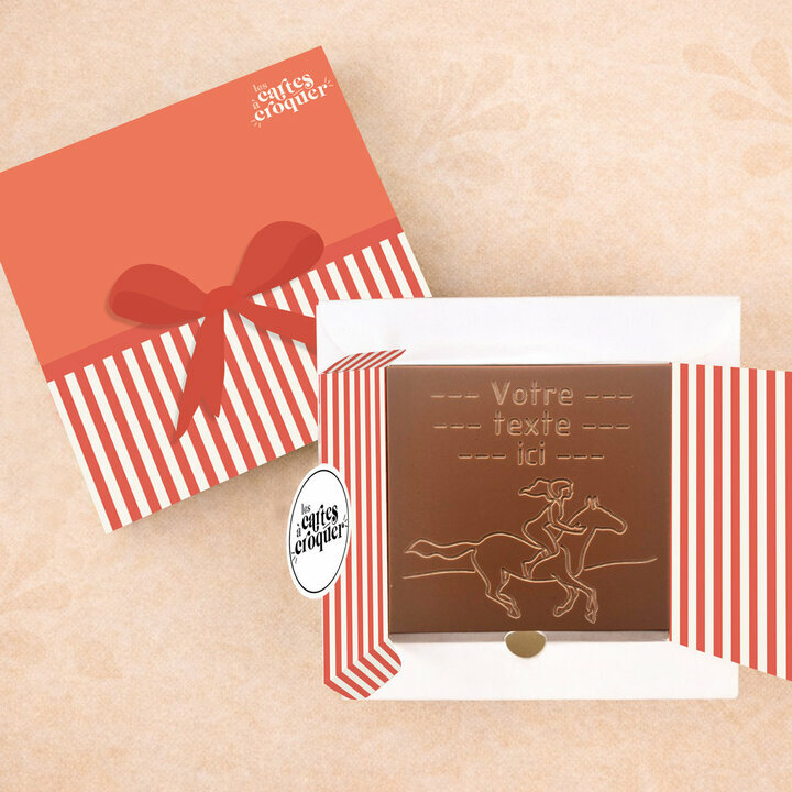 Carte à Croquer - Modèle Equitation Cheval Carte à Croquer - Modèle Equitation Cheval Chocolat Lait Coffret Modèle Cadeau