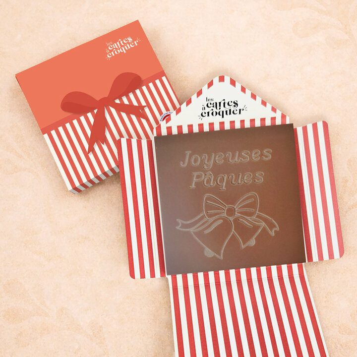 Pr�te � Croquer - Mod�le Cloches de P�ques Chocolat Lait Enveloppe Cadeau