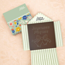 Pr�te � Croquer - Mod�le Cloches de P�ques Chocolat Noir Enveloppe Fleurs