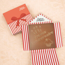 Pr�te � Croquer - Mod�le Joyeux Anniversaire Chocolat Lait Enveloppe Mod�le Cadeau