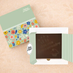 Pr�te � Croquer - Mod�le Joyeux Anniversaire Chocolat Noir Coffret Mod�le Fleurs