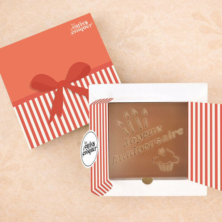 Pr�te � Croquer - Mod�le Joyeux Anniversaire Chocolat Lait Coffret Mod�le Cadeau