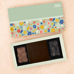 Coffret Douceur Chocolat - Carte � Croquer Chocolat Noir Mod�le Fleurs