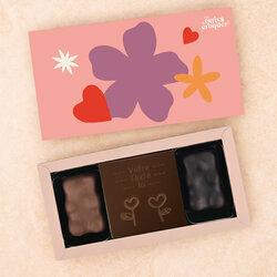 Coffret Douceur Chocolat - Collection F�te des M�res Carte � Croquer en Chocolat Noir