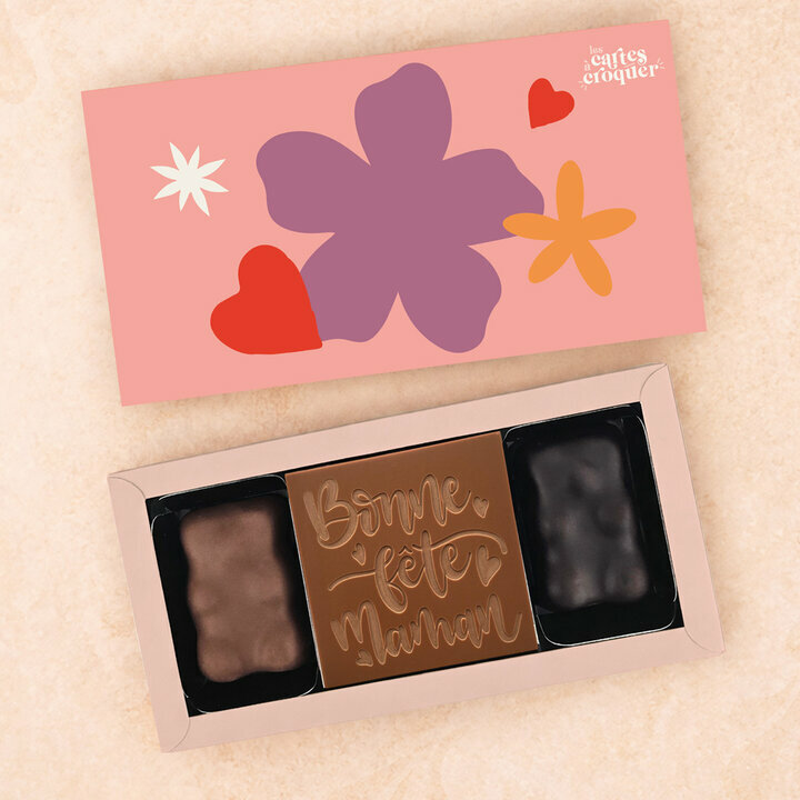 Coffret Douceur Chocolat - Collection Fête des Mères et des Grands-Mères Coffret Douceur Chocolat Prete à Croquer Bonne fête Maman- Collection Fête des Mères Prete à Croquer Bonne Fête Maman en Chocolat Lait