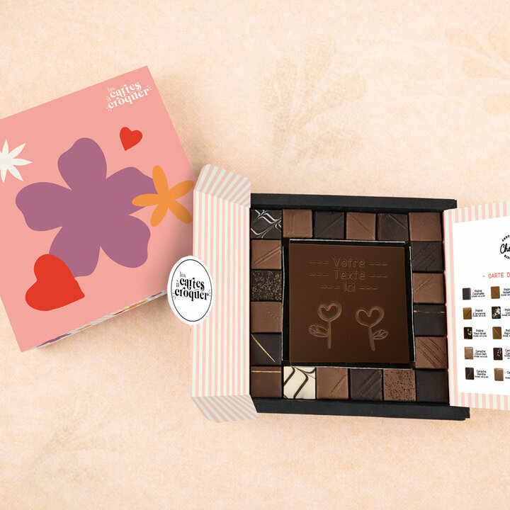 Coffret Empreinte Gourmande - Collection F�te des M�res Carte � Croquer en Chocolat Noir