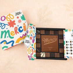 Coffret Empreinte Gourmande - Collection Merci Carte � Croquer Chocolat Lait 