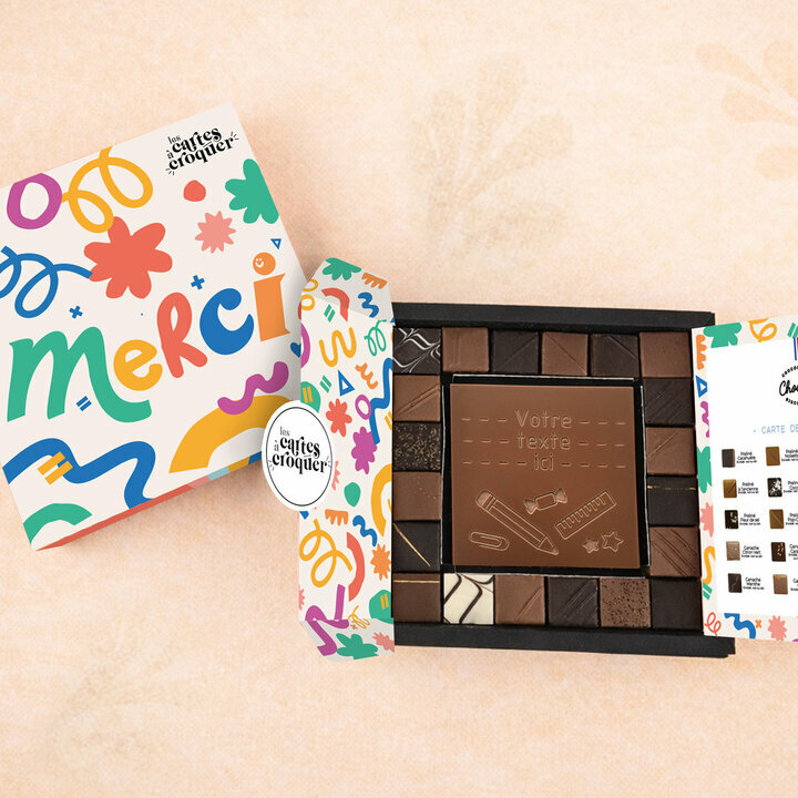 Coffret Empreinte Gourmande - Collection Fin d'ann�e scolaire Carte � Croquer Chocolat Lait
