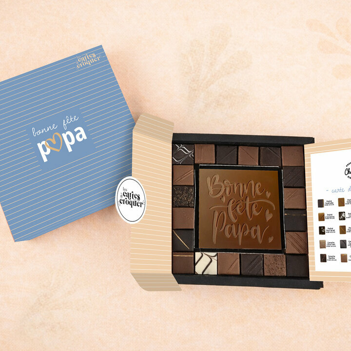 Coffret Empreinte Gourmande - Collection Fête des Pères Coffret Empreinte Gourmande - Collection Fête des Pères Prête à Croquer Bonne Fête Papaen Chocolat Lait