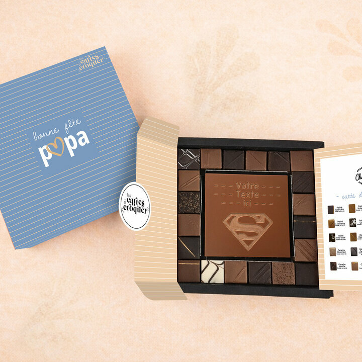 Coffret Empreinte Gourmande - Collection Fête des Pères Coffret Empreinte Gourmande - Collection Fête des Pères Carte à Croquer Super en Chocolat Lait