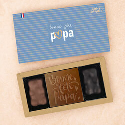 Coffret Douceur Chocolat - Collection F�te des P�res Pr�te � croquer Bonne f�te papa en chocolat Lait