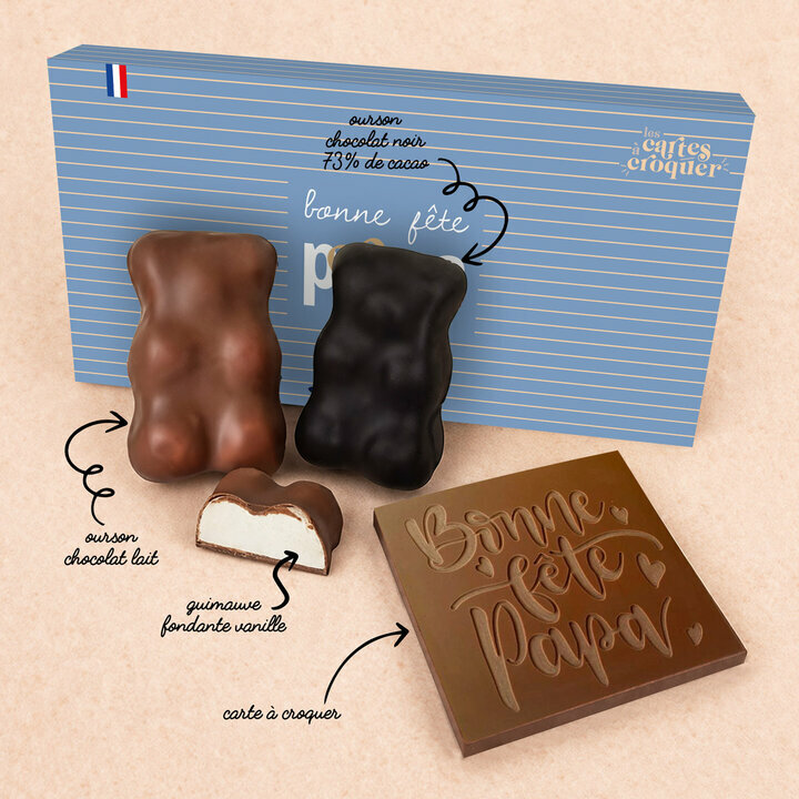 Composition Coffret Douceur Chocolat - Collection F�te des P�res Pr�te � croquer Bonne f�te papa en chocolat Lait
