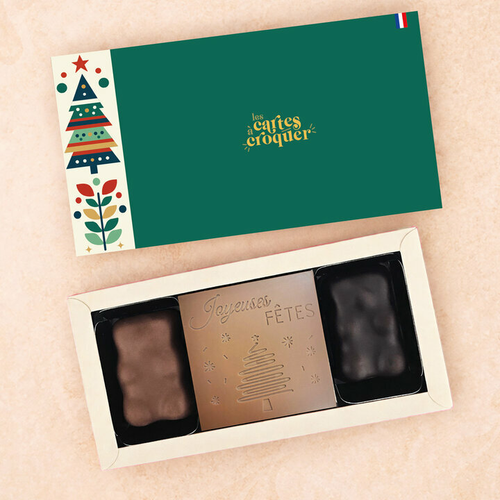 Coffret Douceur Chocolat - Collection Noël Coffret Douceur Chocolat - Collection Noël Prête à Croquer Modèle Joyeuses Fêtes Chocolat Lait