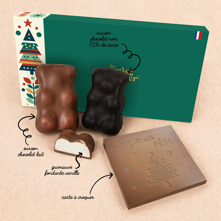 Coffret Douceur Chocolat - Collection Noël Coffret Douceur Chocolat - Collection Noël Prête à Croquer Modèle Joyeuses Fêtes Chocolat Lait