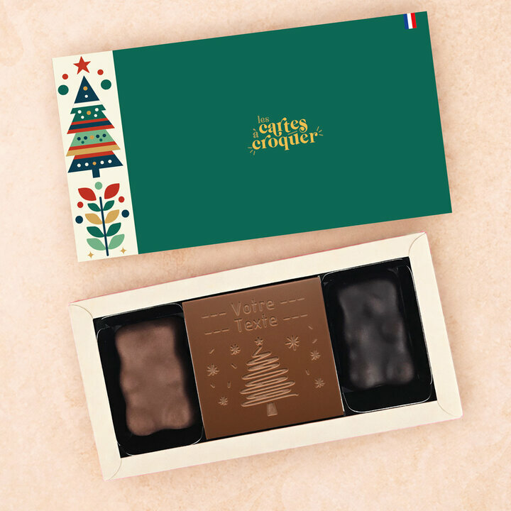 Coffret Douceur Chocolat - Collection Noël Coffret Douceur Chocolat - Collection Noël Carte à Croquer Modèle Sapin Chocolat Lait