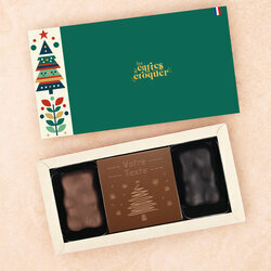 Coffret Douceur Chocolat - Collection Noël Coffret Douceur Chocolat - Collection Noël Carte à Croquer Modèle Sapin Chocolat Lait