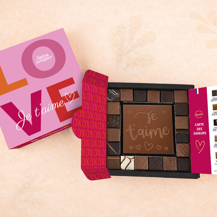 Coffret Empreinte Gourmande - Collection Saint Valentin Coffret Empreinte Gourmande - Collection Saint Valentin Coffret Empreinte Gourmande - Collection Saint Valentin Je t'aime Chocolat Noir