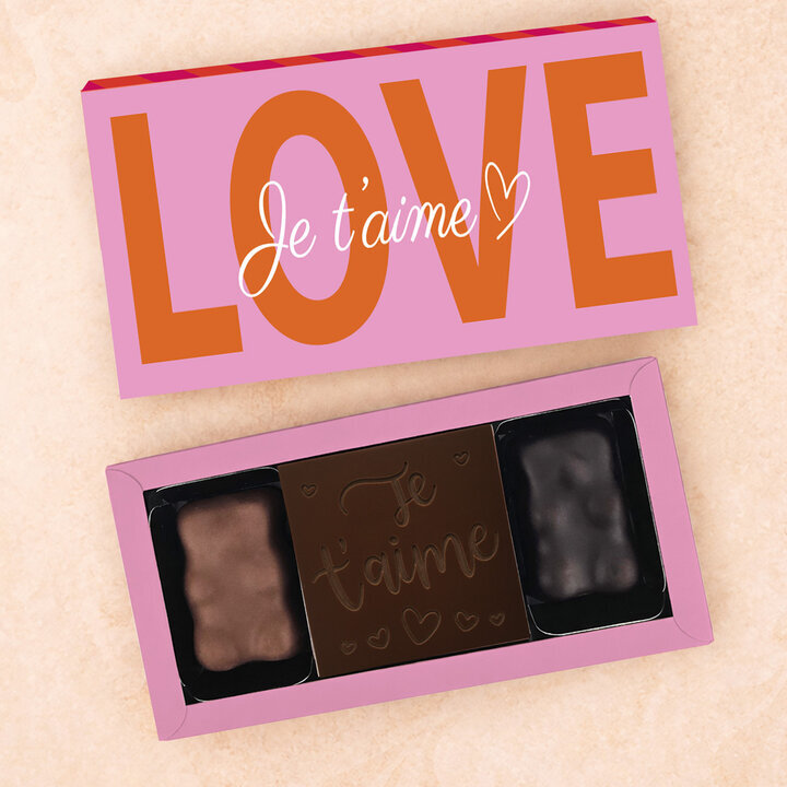 Coffret Douceur Chocolat - Collection Saint Valentin Coffret Douceur Chocolat - Collection Saint Valentin Je t'aime Chocolat Noir