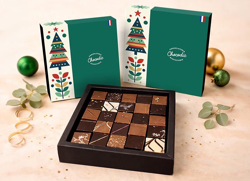 Coffret Pralin&eacute;s et Ganaches de No&euml;l
