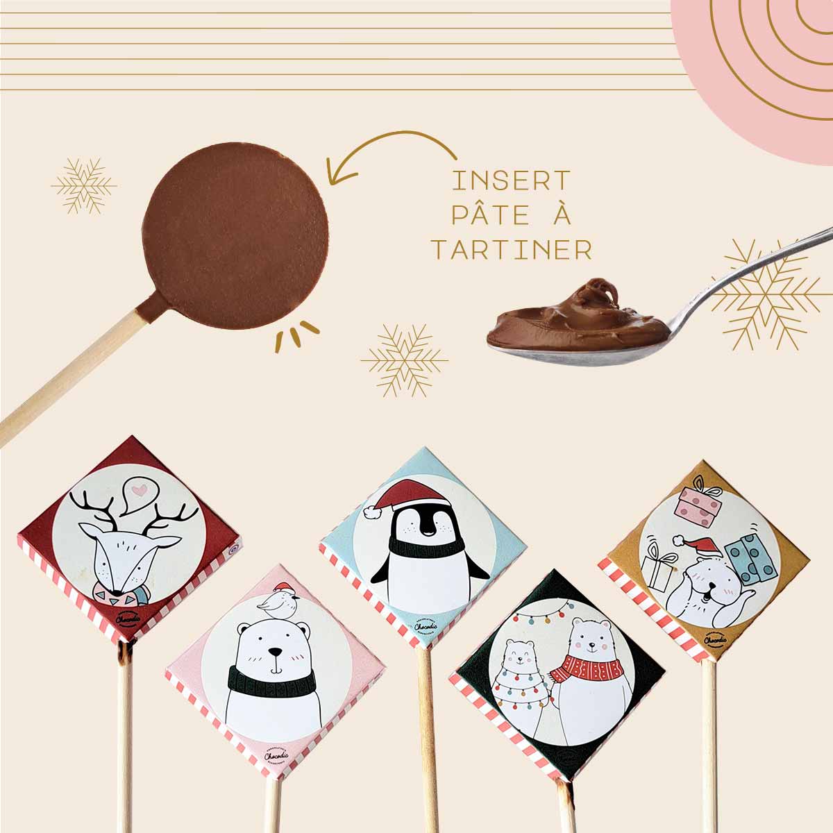 Sucettes pate à tartiner Noël